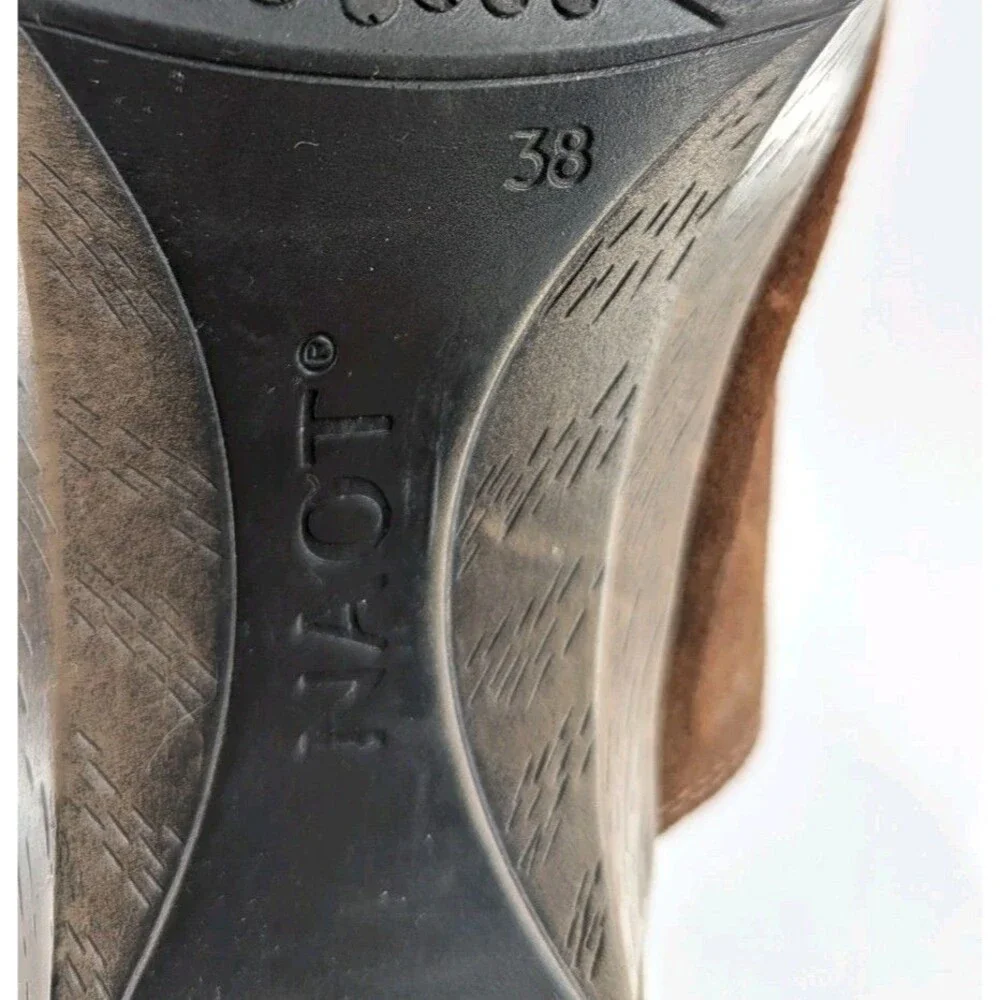 NAOT Upgrade US 7 EU 38 Womens Slingback Mule Clog Brown Suede Leather Comfort